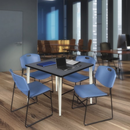 Regency Kahlo Square Table & Chair Sets, 48 W, 48 L, 29 H, Wood, Metal, Polypropylene Top, Grey TPL4848GYCM44BE